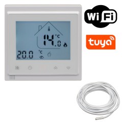 Termostat przewodowy WiFi z ekranem LCD NVT 63 BN-A - dwu czujnikowy