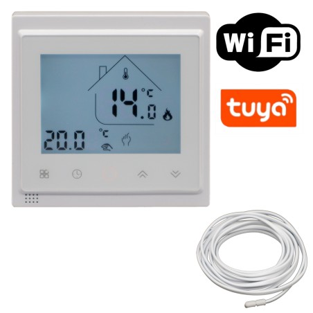 Termostat przewodowy WiFi z ekranem LCD NVT 63 BN-A - dwu czujnikowy