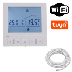 Termostat przewodowy WiFi z ekranem LCD NVT 81 BN-A - dwu czujnikowy