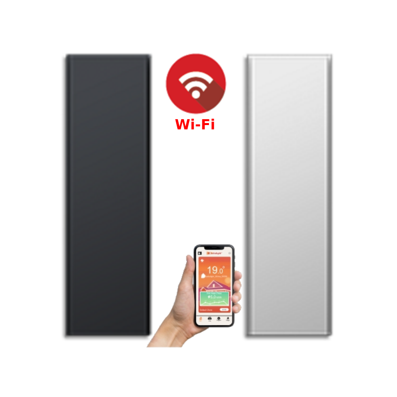 ICON 15 Wi-Fi – kolor Biały lub Antracyt – 1500W pionowy energooszczędny grzejnik elektryczny z wbudowanym modułem Wi-Fi