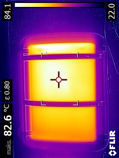 Panel na podczrwrień helisea - w termowizji